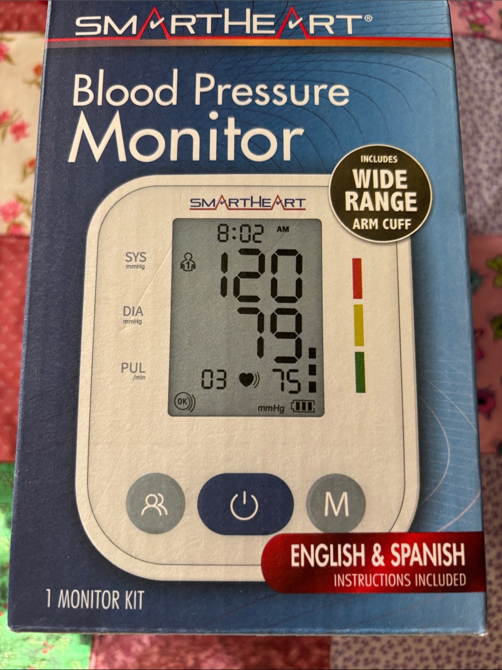 Smart Heart Blood Pressure Monitor with Wide-Range Arm Cuff (White)
